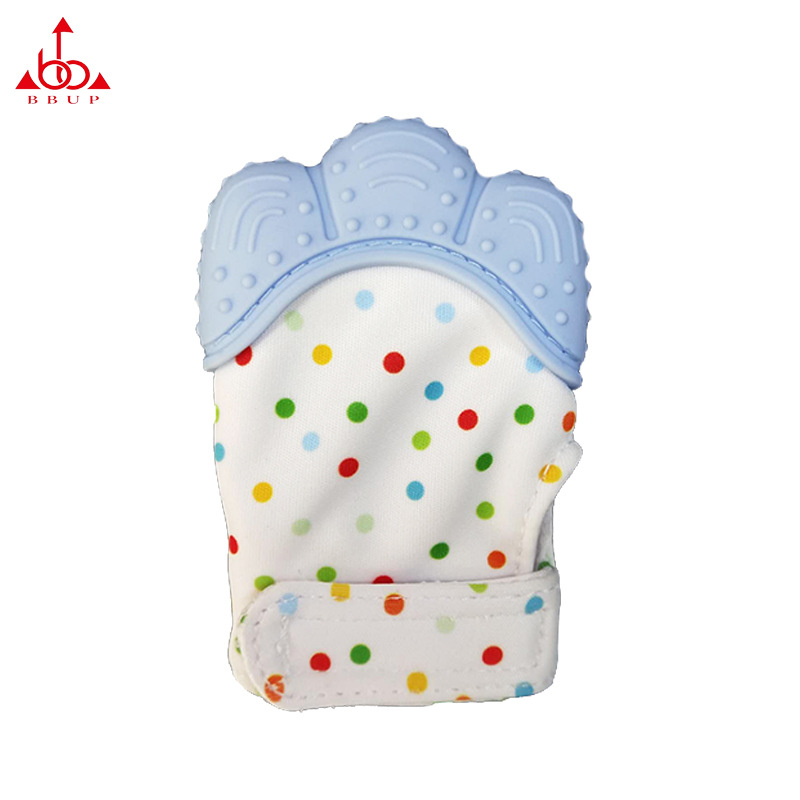 Bbupmj Baby Silicone Molar Gloves Food Grade Anti-Bite Hand Teether Containing Ringing Paper Factory in Stock Five Colors