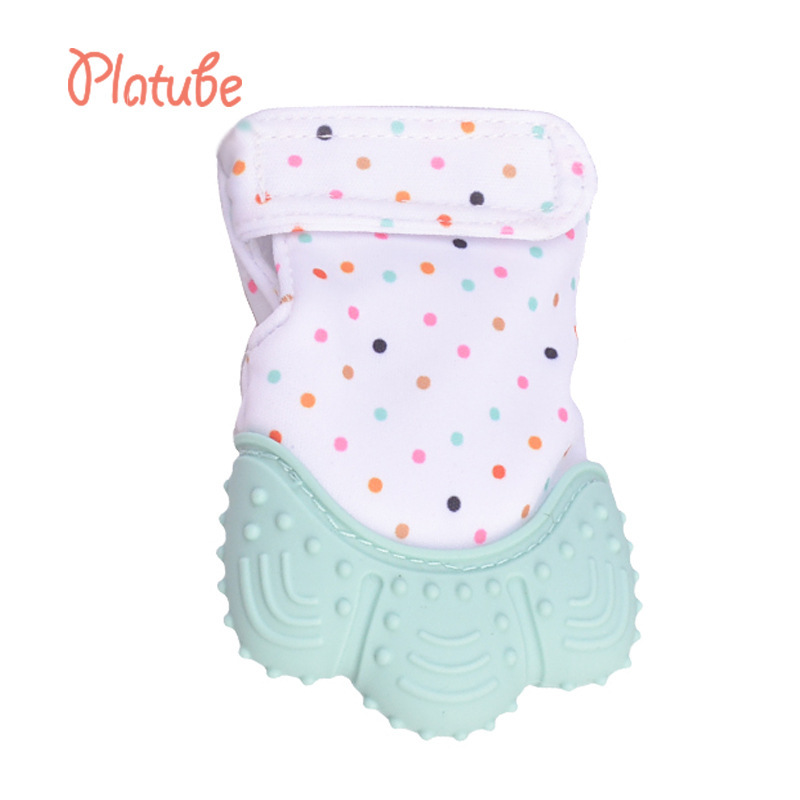 Amazon Hot Baby Supplies Teether Gloves Newborn Silicone Sound Grinding Gloves Baby Comfort Toy