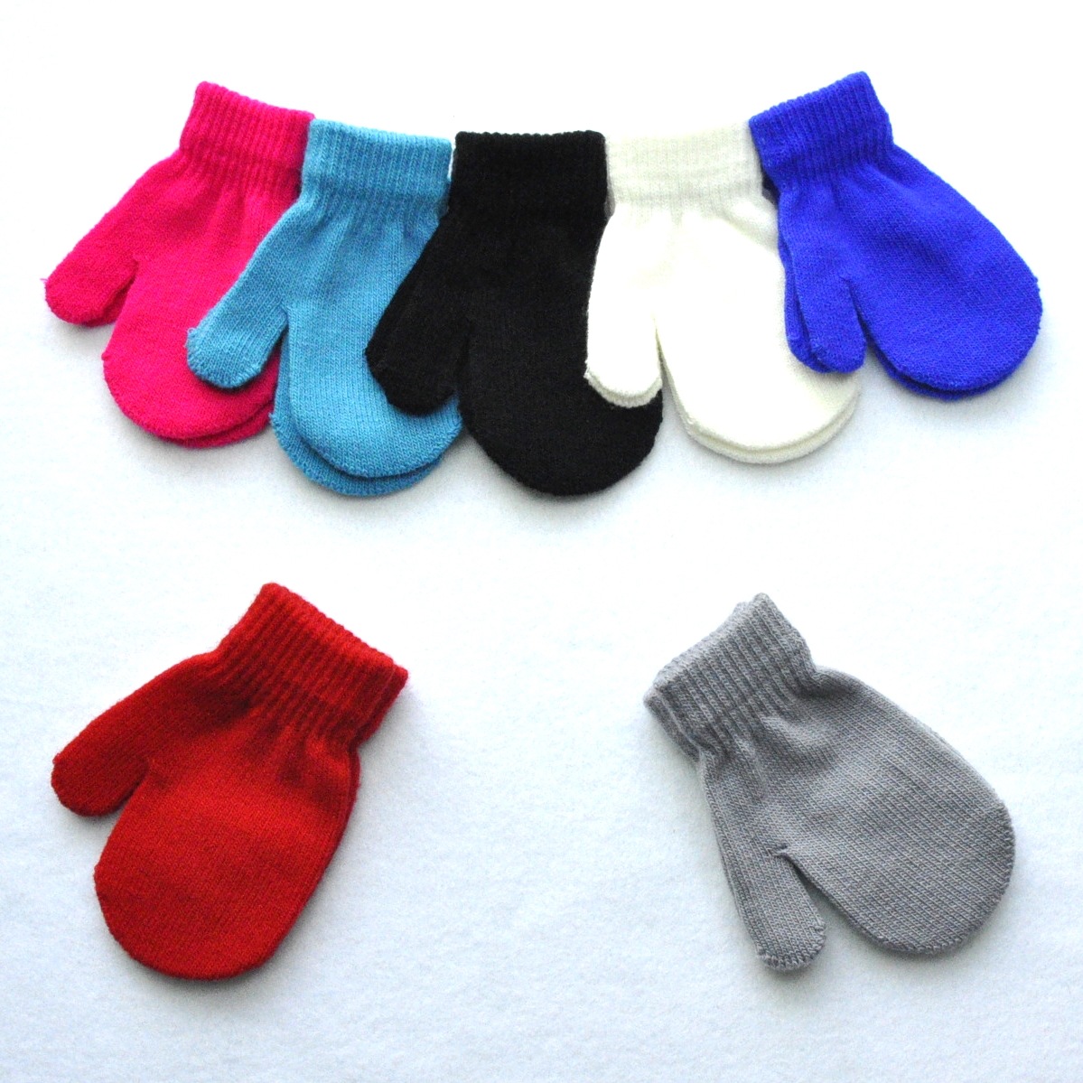 Classic 1-4 Years Old Kindergarten Children Winter Warm Small Gloves Baby Anti-Scratch Knitted Bag Baby Gloves