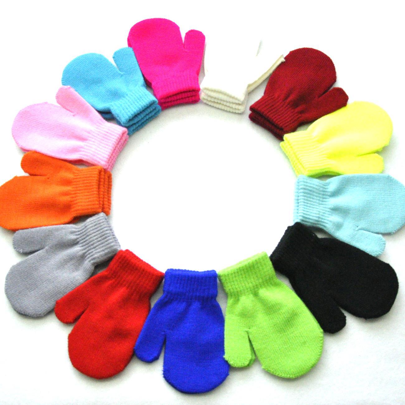 Classic 1-4 Years Old Kindergarten Children Winter Warm Small Gloves Baby Anti-Scratch Knitted Bag Baby Gloves
