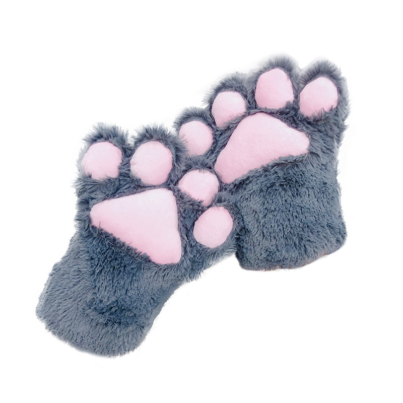 Dropshipping Plush Lolita Cat&#039;s Paw Gloves Cosplay Cartoon Gloves Children&#039;s Performance Cat Palm Props Cartoon Gloves