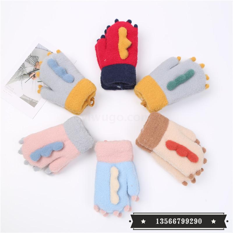Children&#039;s Cartoon Gloves Autumn and Winter Men&#039;s and Women&#039;s Children &amp; Baby Baojia Velvet Warm and Cute Halter Warm Gloves