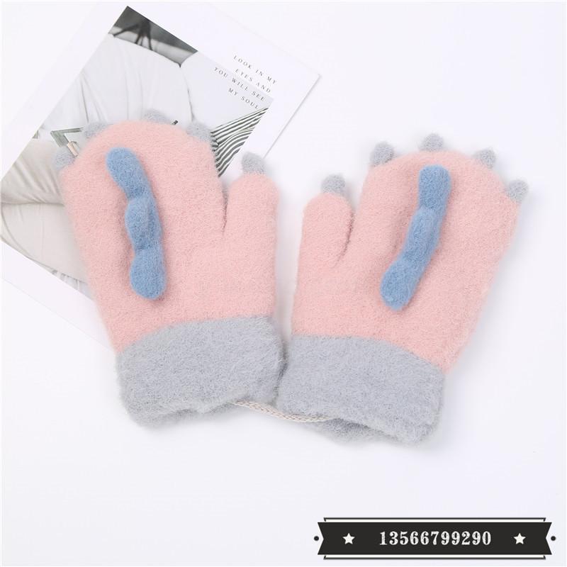 Children&#039;s Cartoon Gloves Autumn and Winter Men&#039;s and Women&#039;s Children &amp; Baby Baojia Velvet Warm and Cute Halter Warm Gloves