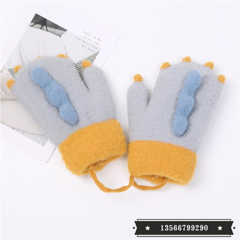 Children&#039;s Cartoon Gloves Autumn and Winter Men&#039;s and Women&#039;s Children &amp; Baby Baojia Velvet Warm and Cute Halter Warm Gloves