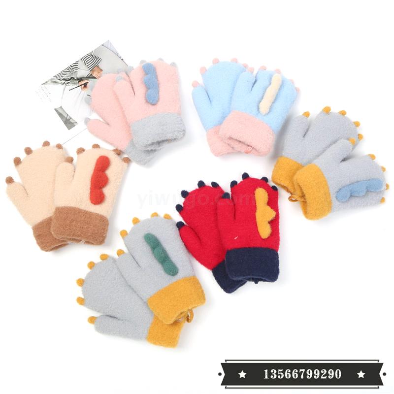 Children&#039;s Cartoon Gloves Autumn and Winter Men&#039;s and Women&#039;s Children &amp; Baby Baojia Velvet Warm and Cute Halter Warm Gloves