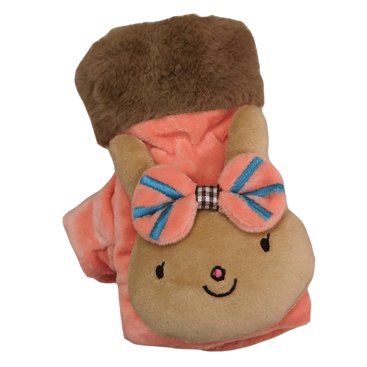 Plush children cartoon gloves winter students write cycling half - finger gloves men and women Korean version gloves