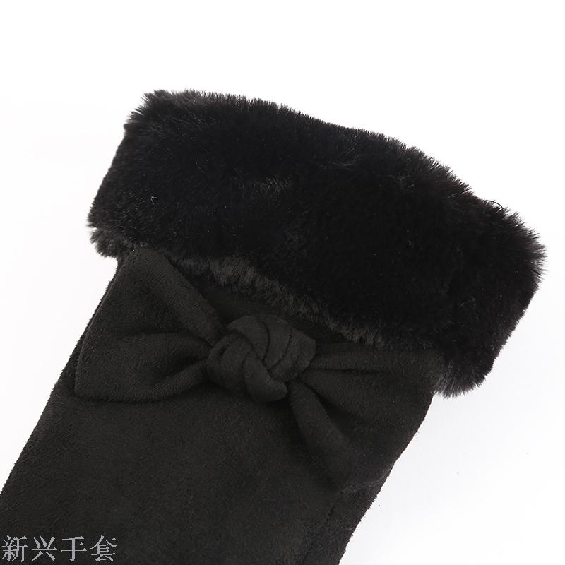 Winter fashion touch screen suede wool gloves for ladies sport non-slip outdoor gloves outdoor sports gloves