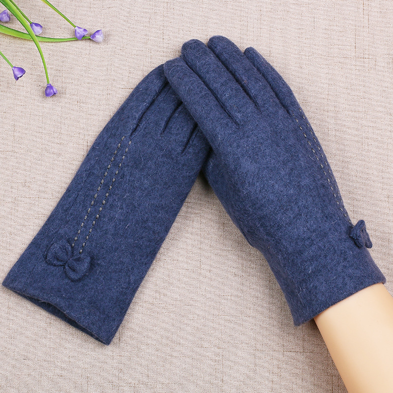 Winter Women&#039;s Fleece Lined Padded Warm Keeping Driving Biking Touch Screen Student Winter Wool Gloves