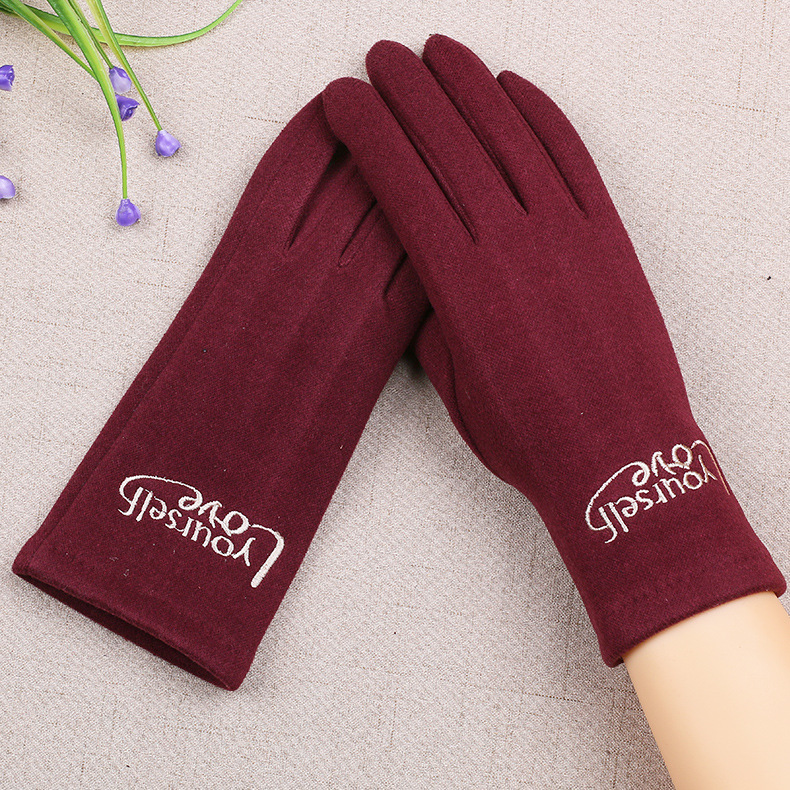 Autumn and Winter Touch Screen Thermal Wool Gloves Women&#039;s Winter Sweet Cute Korean Knitted Cashmere Fleece Thick Gloves