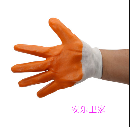 Half hanging dipped gloves nylon PVC hanging plastic gloves rubber gloves work gloves