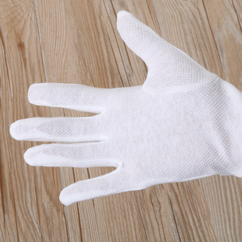 Pure white cotton point plastic gloves function various manufacturers direct sales.
