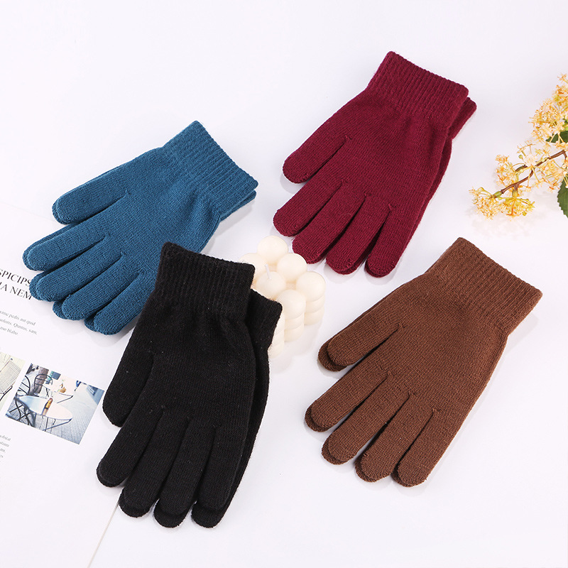 Free Shipping Deer Gloves Autumn and Winter Solid Color Knitting Wool Gloves Warm Thickened Men&#039;s and Women&#039;s Knitted Gloves Students Wholesale Generation Hair