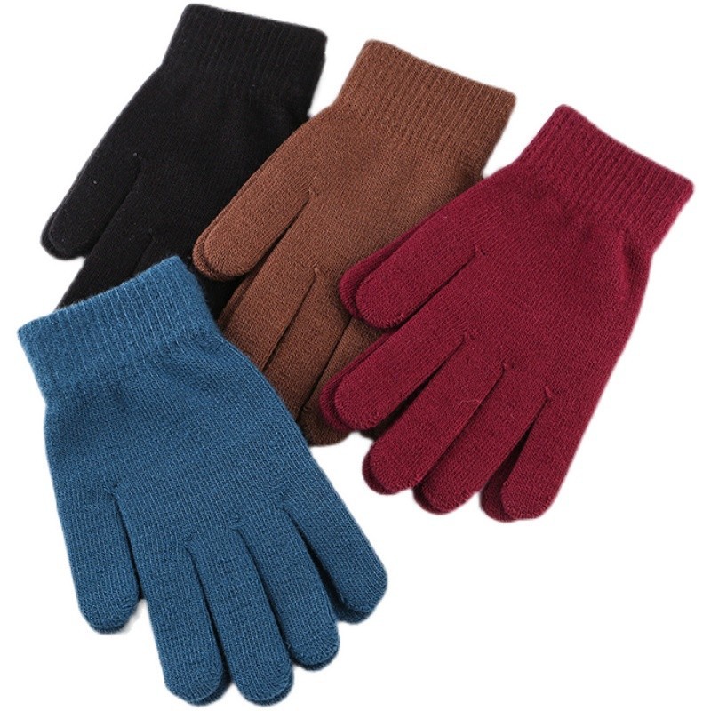 Free Shipping Deer Gloves Autumn and Winter Solid Color Knitting Wool Gloves Warm Thickened Men&#039;s and Women&#039;s Knitted Gloves Students Wholesale Generation Hair