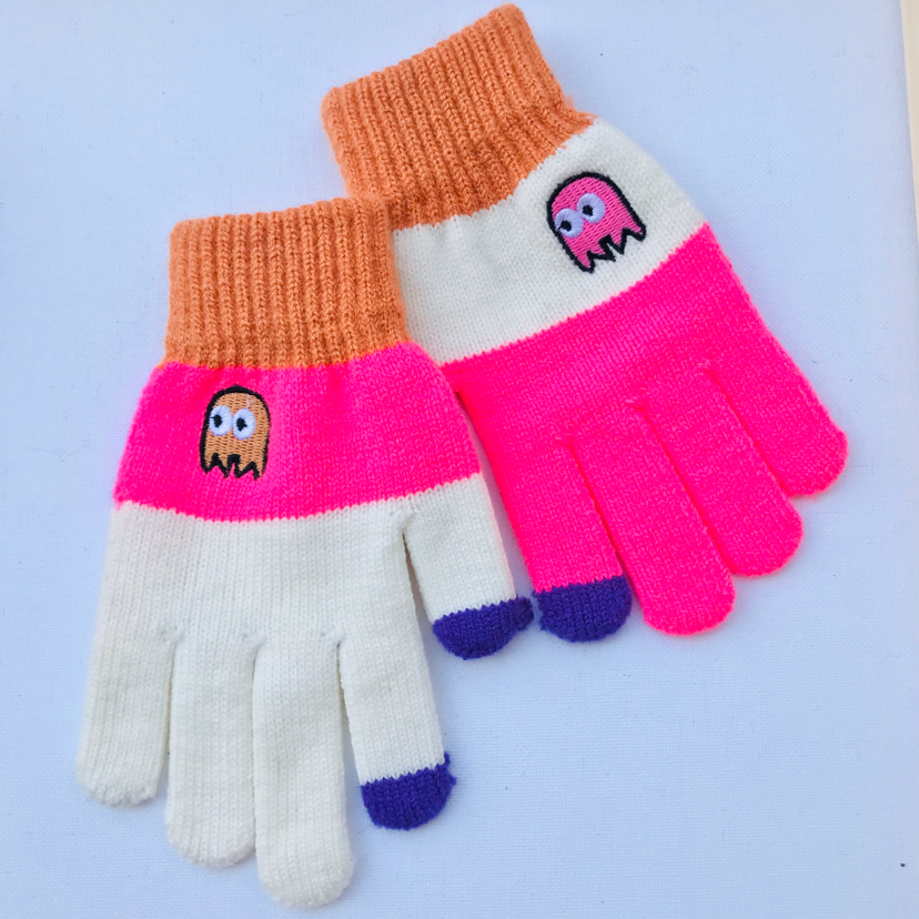 Winter about 10 years old girl impractical custom class touch screen knitting gloves