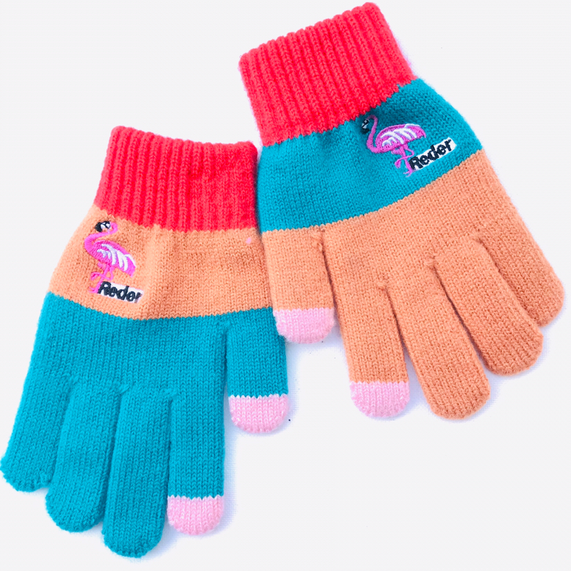 Winter about 10 years old girl impractical custom class touch screen knitting gloves