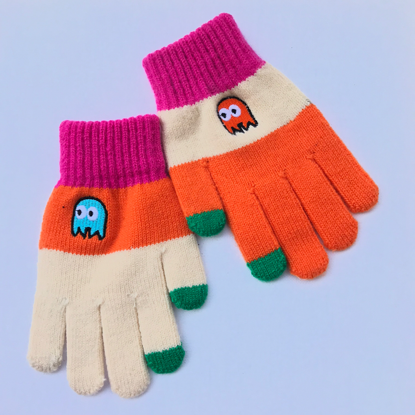 Winter about 10 years old girl impractical custom class touch screen knitting gloves