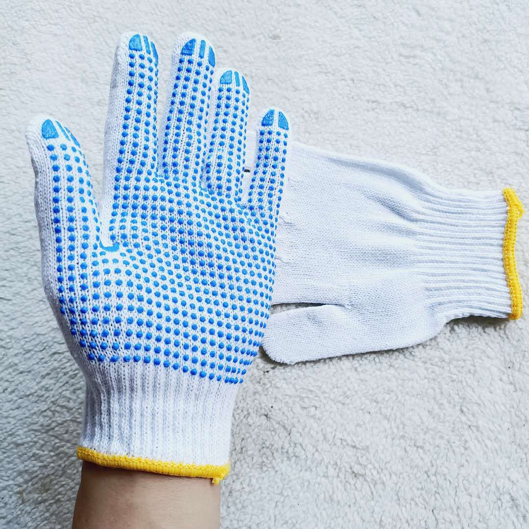 Building Thickening and Wear-Resistant Car Repair Industry Cotton Gloves Bleached Knitting Factory Knitting Gloves