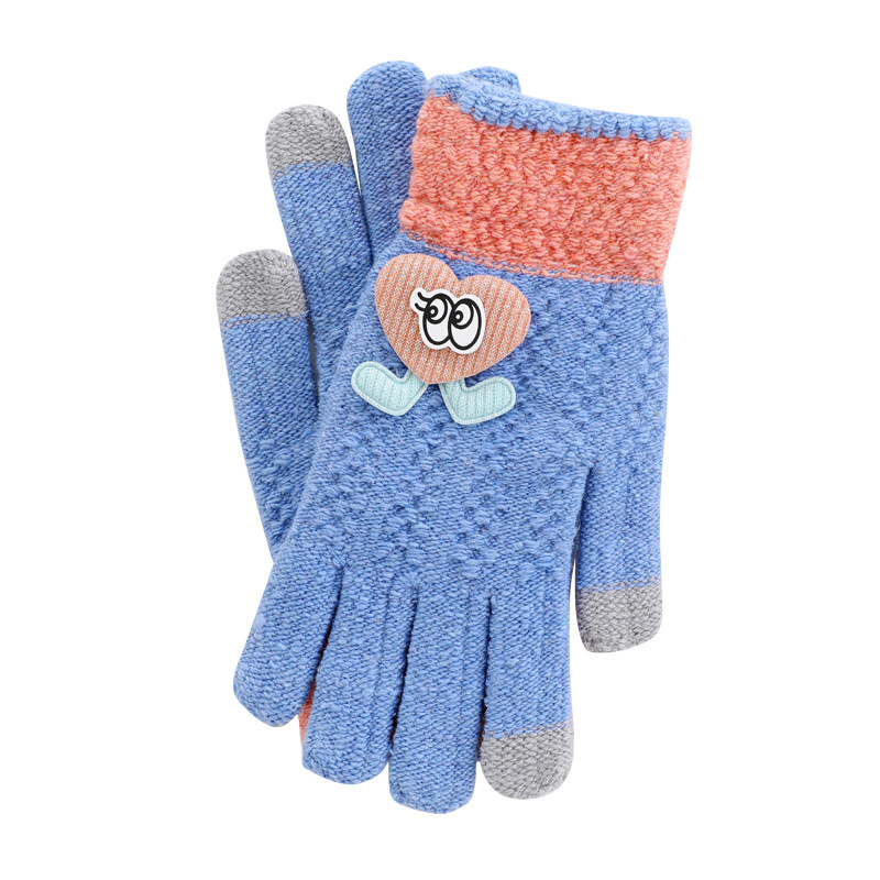Winter Women&#039;s Touchscreen Gloves Outdoor Anti-Freezing Cute Knitting Full Finger Gloves Adult Warm Gloves Factory Wholesale