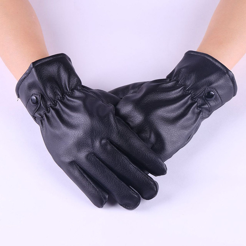 Men&#039;s Autumn and Winter Riding Gloves Warm Gloves Windproof Finger Gloves Outdoor Riding Warm Touch Screen Leather PU Gloves