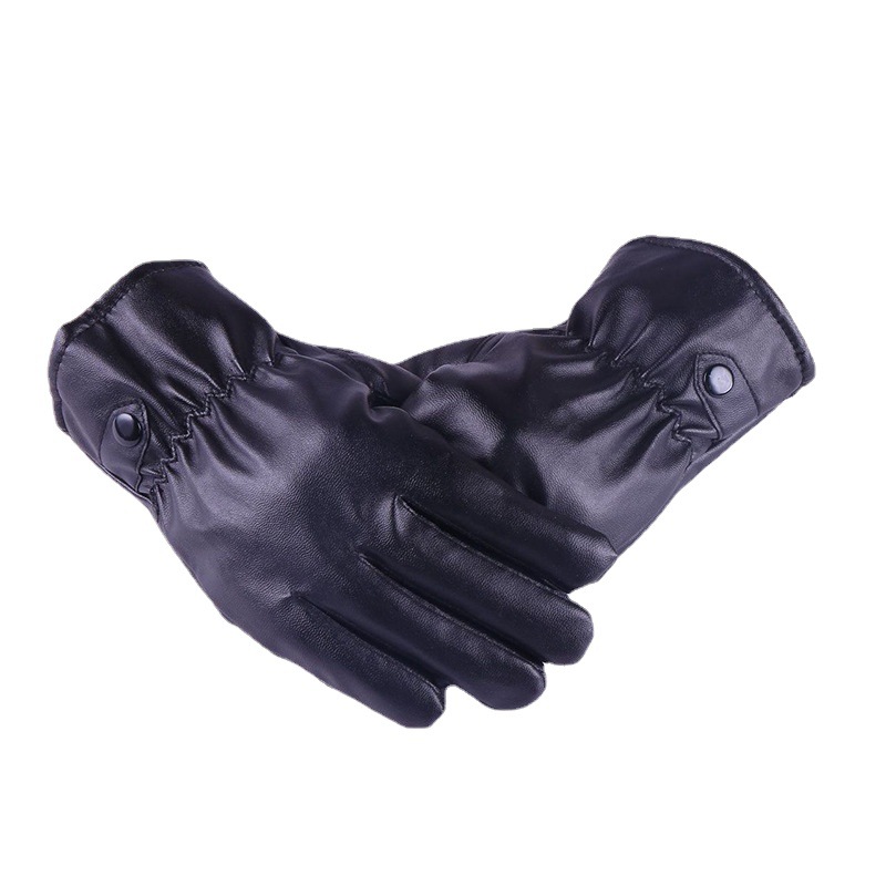 Men&#039;s Autumn and Winter Riding Gloves Warm Gloves Windproof Finger Gloves Outdoor Riding Warm Touch Screen Leather PU Gloves