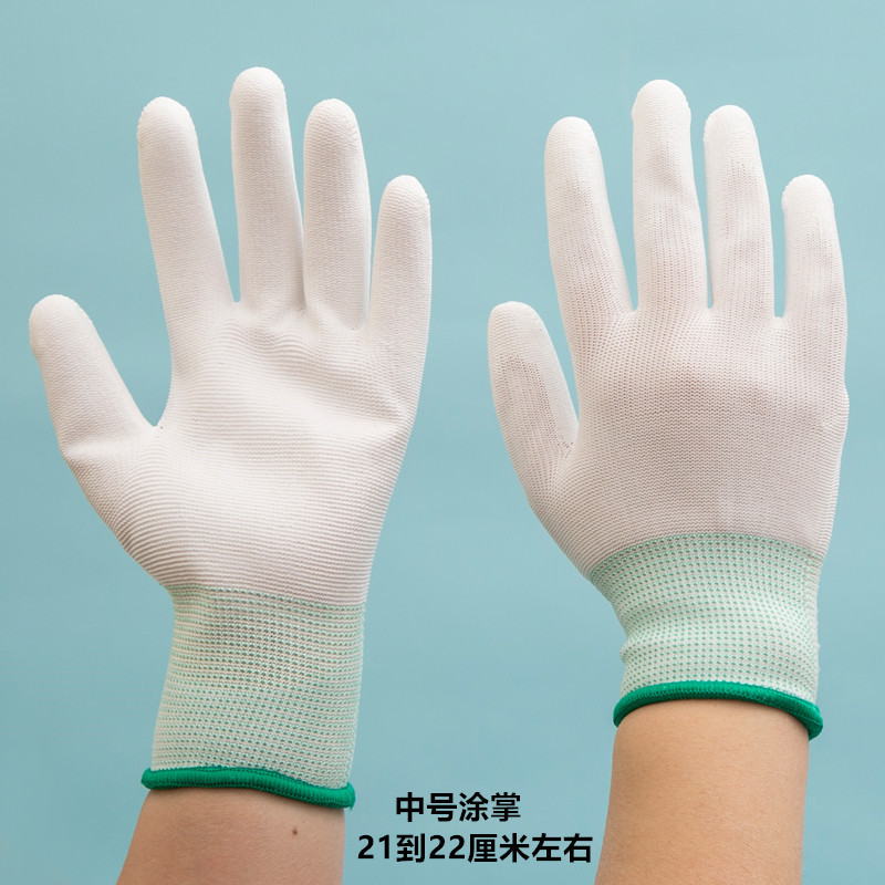 Gloves Knitted Rubber Gloves Yarn Glove Coated Finger Pu Coated Palm Rubber Coated Gloves Rubber Gloves PU Gloves