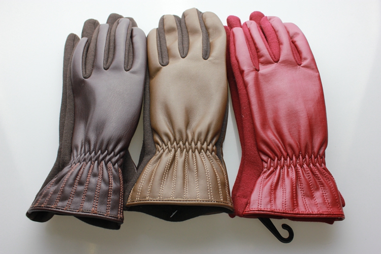 Women cotton hand? warm Lady does not fall down and washed leather PU gloves wholesale wholesale women&#039;s gloves