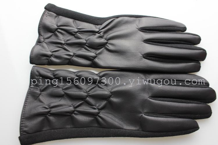 Factory direct wild women don&#039;t fall down and washed leather PU gloves wholesale cotton gloves