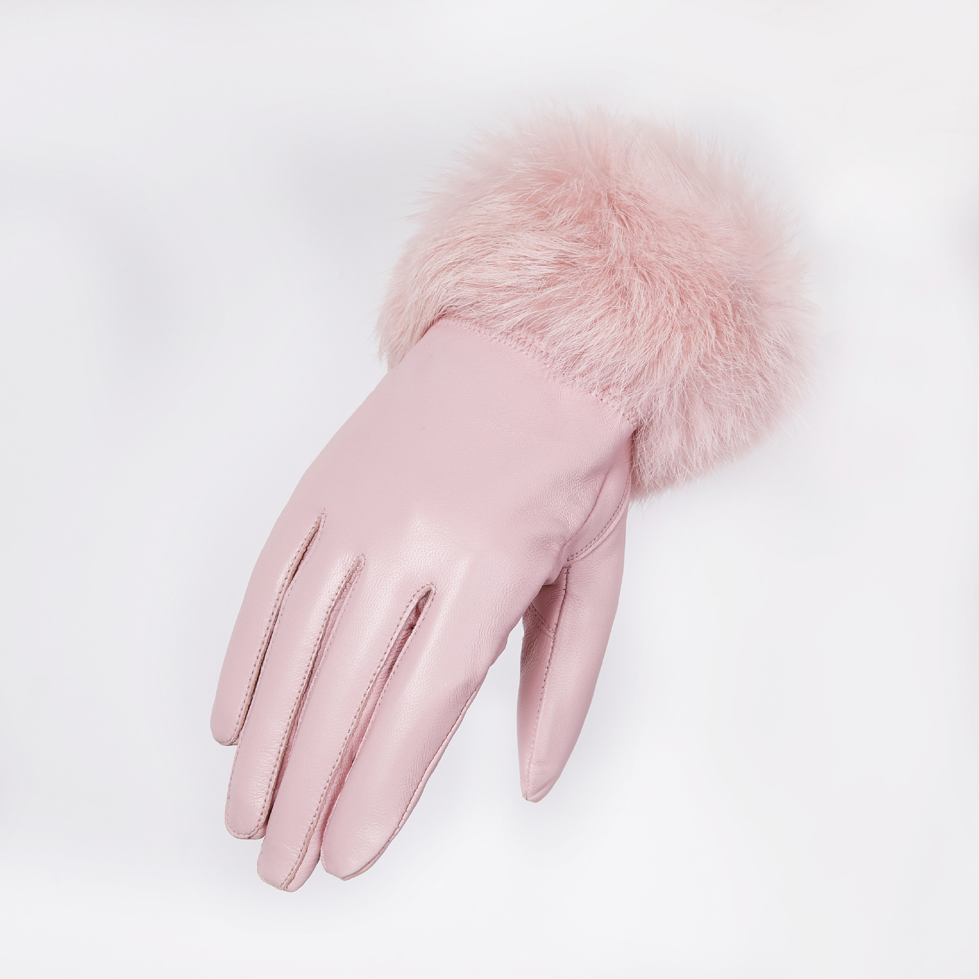 Fur Mouth Leather Gloves Winter Warm Cycling and Driving Gloves Factory Direct Sales Wholesale Processing Fur Gloves