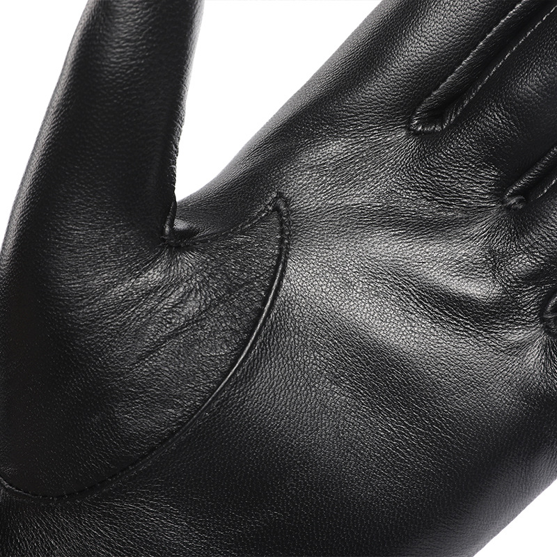 American Driving and Biking Windproof Warm Goat Skin Touch Screen Fashion Cross-Border Customizable Fur Gloves