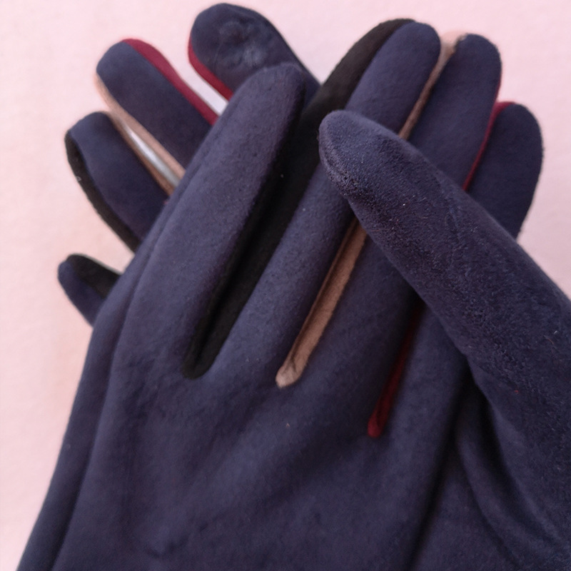 Women&#039;s Autumn and Winter Touch Screen Fur Gloves Fleece Thick Windproof Coldproof Warm Gloves Rabbit Hair Riding Gloves