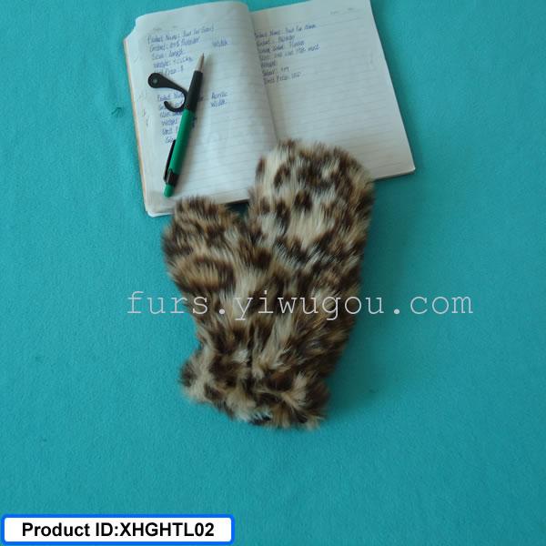 Leopard print plush gloves leather gloves fur gloves mittens plush gloves