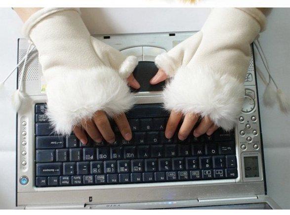 Children&#039;s gloves, half finger gloves and winter gloves, rabbit fur gloves