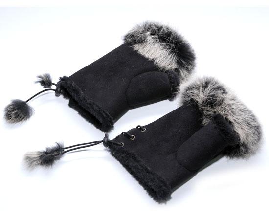 Winter fashion rabbit fur gloves gloves fingerless gloves
