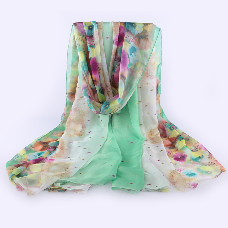 Wholesale long spring and autumn high grade silk scarf Summer sunscreen shawl