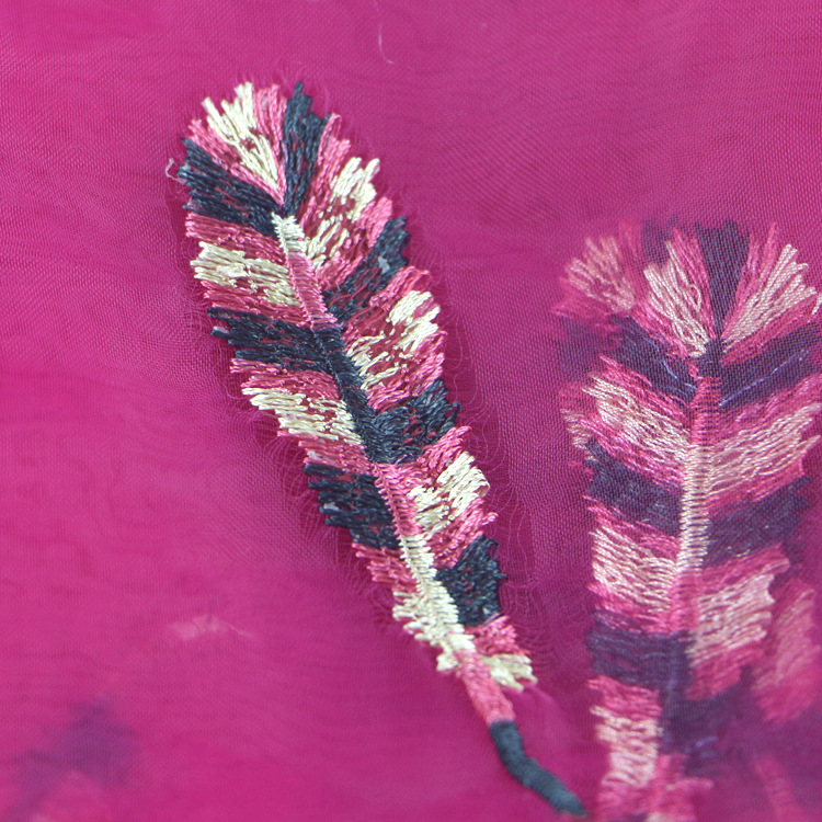 New Summer Yarn Scarf Feather Embroidered Sunscreen Shawl Organza All-Match Scarf Muslim Kerchief Women