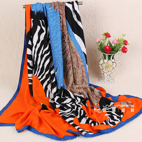 Autumn Ethnic Style Fashionable Artificial Silk Square Scarf Sunscreen Shawl