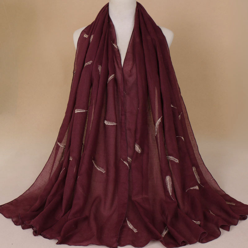 Foreign Trade New Embroidered Feather Sunscreen Shawl Female Thin Fashion Women&#039;s European and American Style Large Long Towel Wholesale Vs102