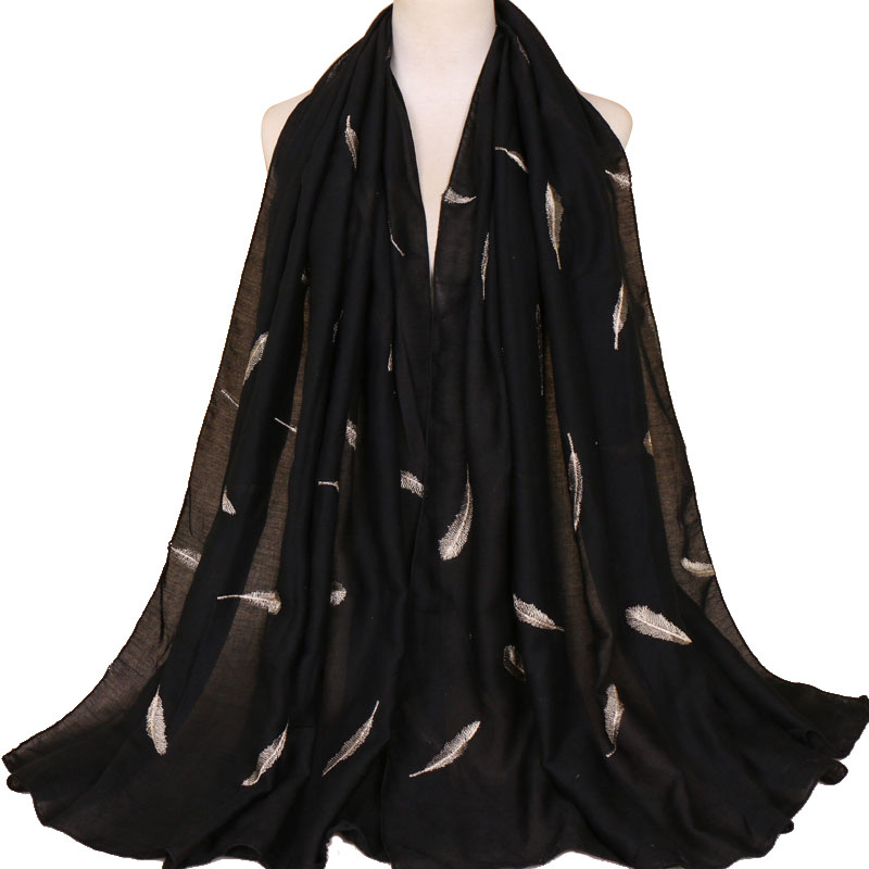 Foreign Trade New Embroidered Feather Sunscreen Shawl Female Thin Fashion Women&#039;s European and American Style Large Long Towel Wholesale Vs102