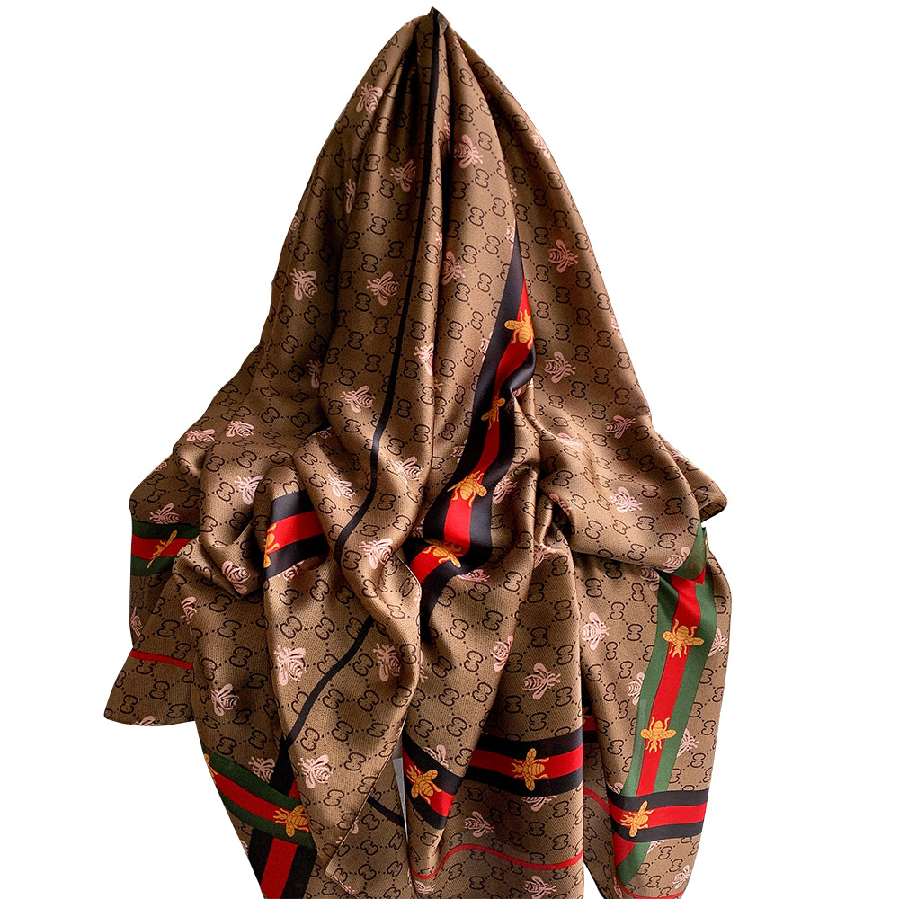 2021 New Spring New Silk Forged Scarf Warm Internet Celebrity Direct Selling Sunscreen Shawl Korean Style Imitated Silk Scarves Women