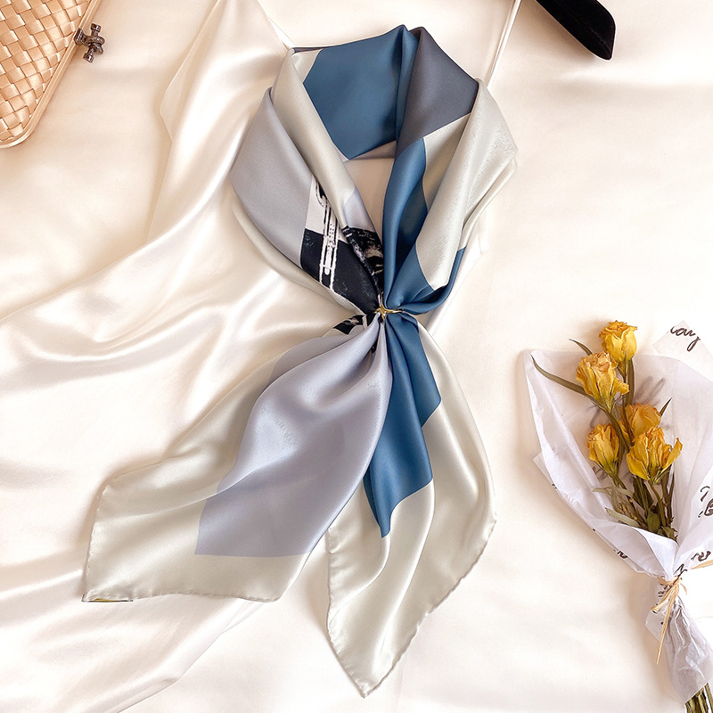 Early autumn new literature and art matching color twill 90 square scarf female fashion horse design silk scarf sunscreen shawl scarf