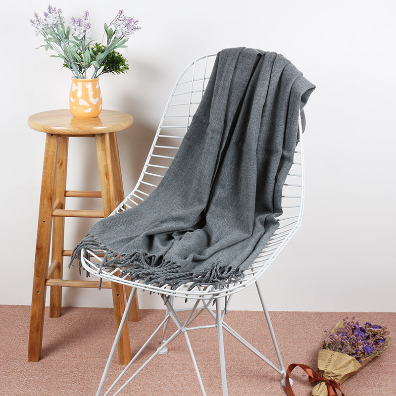2020 New Scarf Solid Color Ethnic Style Cashmere-like Tassel Large Scarf Shawl Unisex
