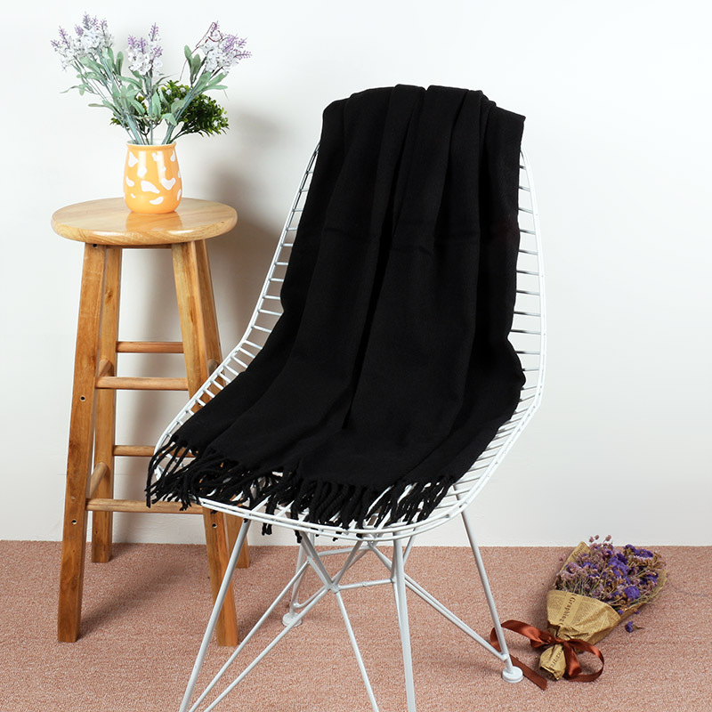 2020 New Scarf Solid Color Ethnic Style Cashmere-like Tassel Large Scarf Shawl Unisex