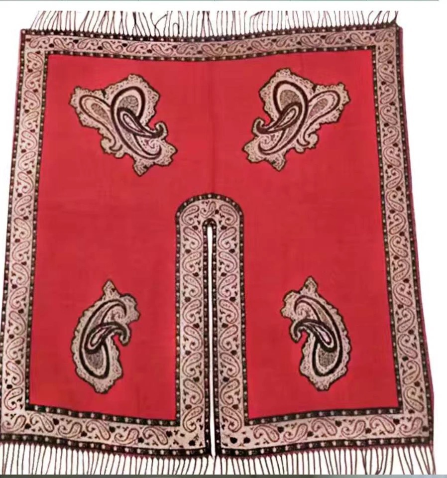 Style Thick Scarf Split Scarf Warm Travel Shawl Scarf Autumn and Winter Photography Air Conditioning Velvet Ethnic Scarf