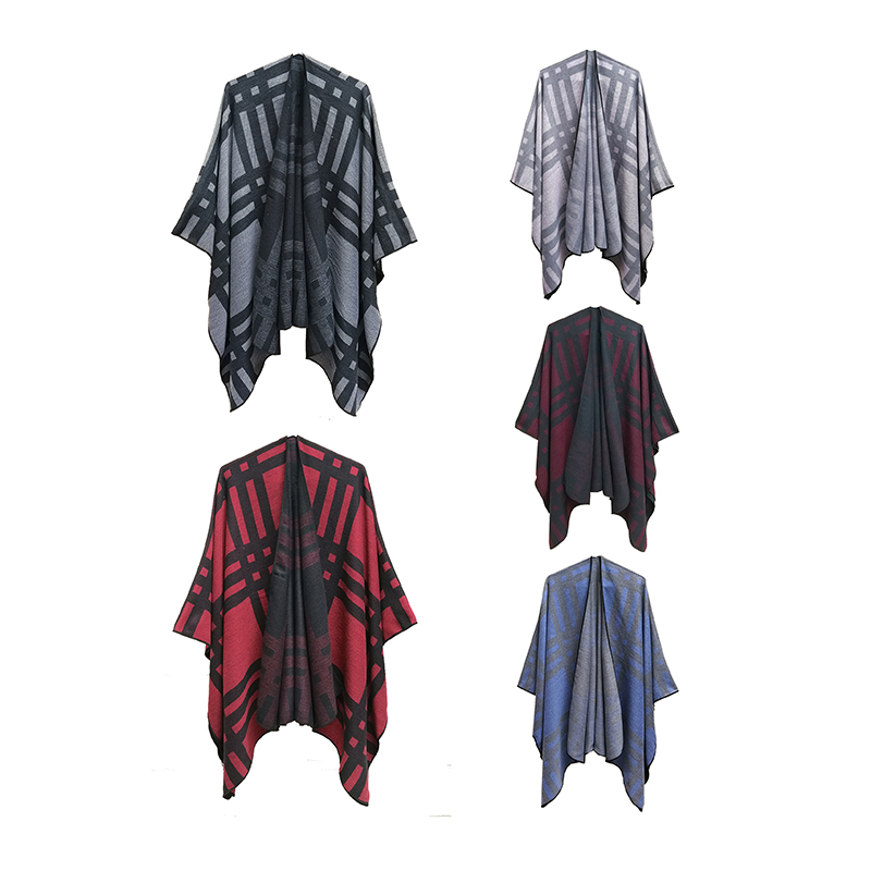 All-Matching Striped Plaid Tr Cotton Shawl Office Air Conditioner Split Cloak Foreign Trade Scarf Manufacturer