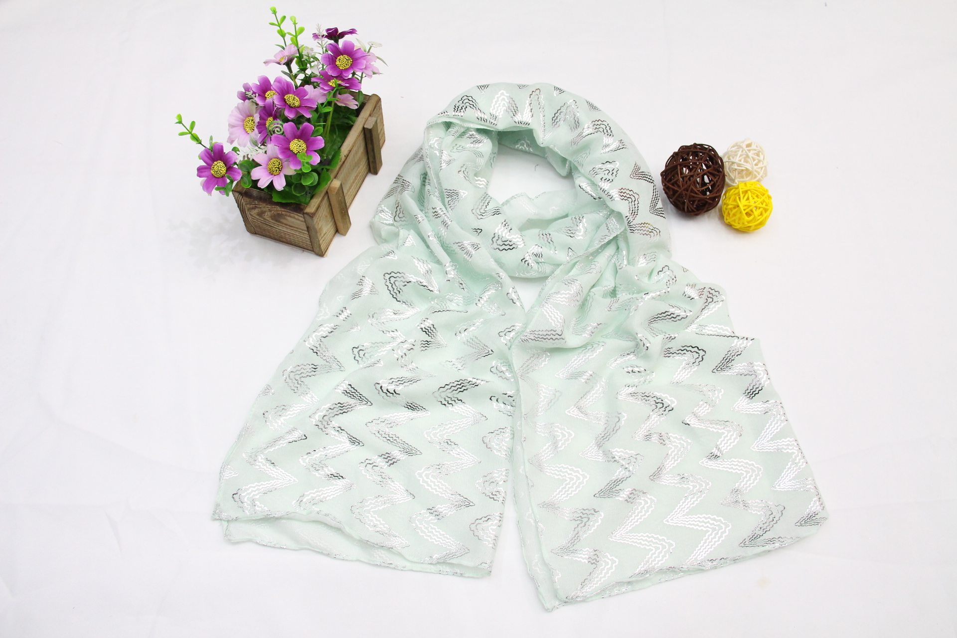 Foreign Trade Gilding Tr Printed Scarf Gilding Silver Rose Gold Scarf Scarf Many Popular Models