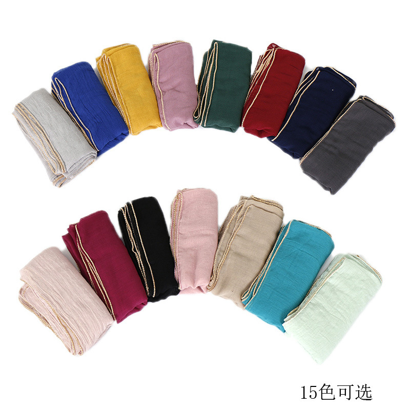 Foreign Trade New TR Cotton Metal Chain Women&#039;s Scarf Fashion All-Match Closed Toe Scarf Vs098