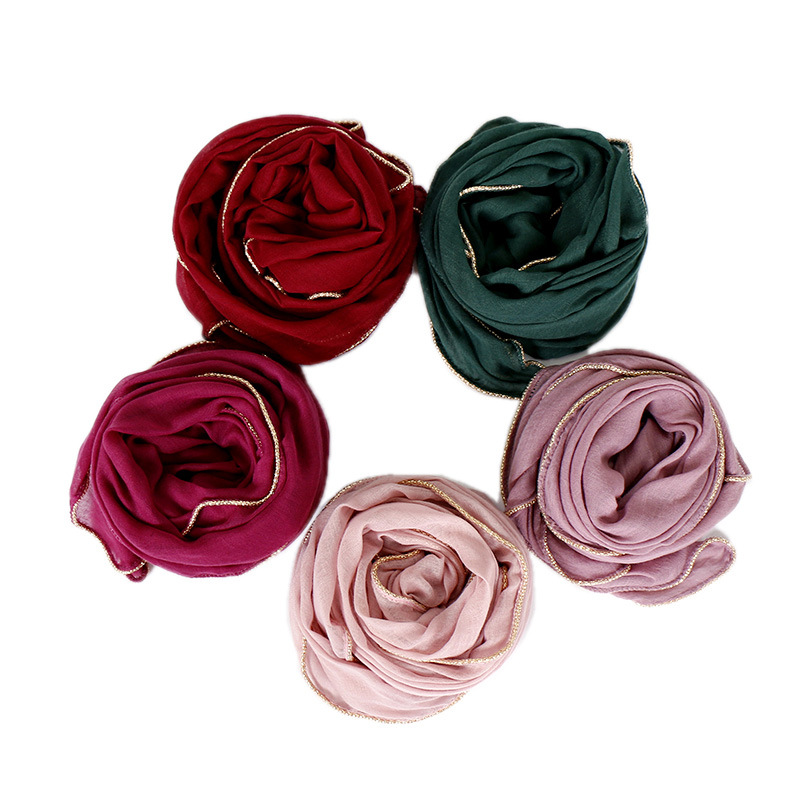 Foreign Trade New TR Cotton Metal Chain Women&#039;s Scarf Fashion All-Match Closed Toe Scarf Vs098