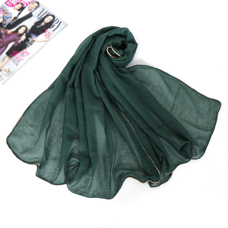Foreign Trade New TR Cotton Metal Chain Women&#039;s Scarf Fashion All-Match Closed Toe Scarf Vs098