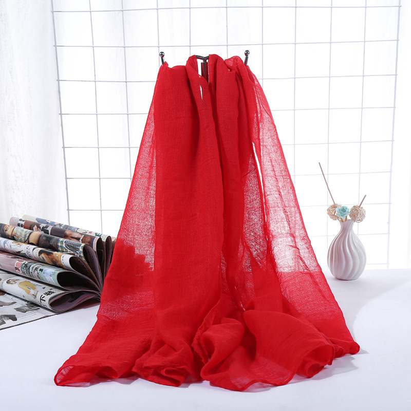 TR Bali Cotton and Linen Scarf Candy Color Shawl 33 Color Scarf Fashion Gift Gift Monochrome Scarf Wholesale