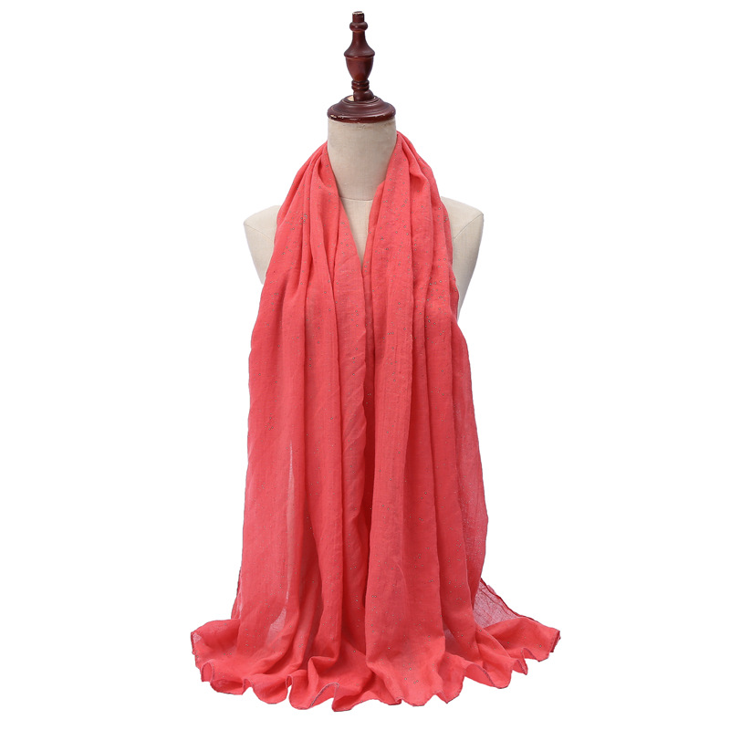 New Tr Cotton and Linen Gold Scarf Women&#039;s Ethnic Style Scarf Shawl Gift Stall Hot Sale Monochrome All-Matching Wholesale